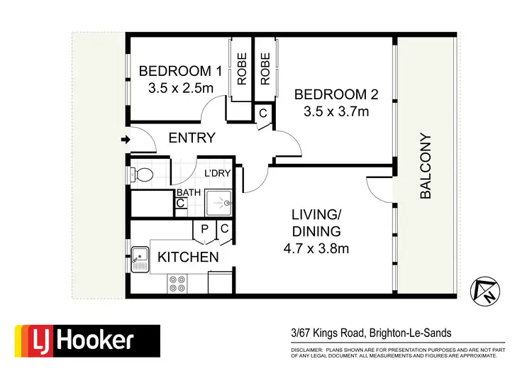 Floorplan of Homely unit listing, 3/67 Kings Road, Brighton-le-sands NSW 2216