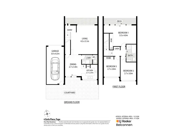 Floorplan of Homely townhouse listing, 2/4 Earle Place, Page ACT 2614
