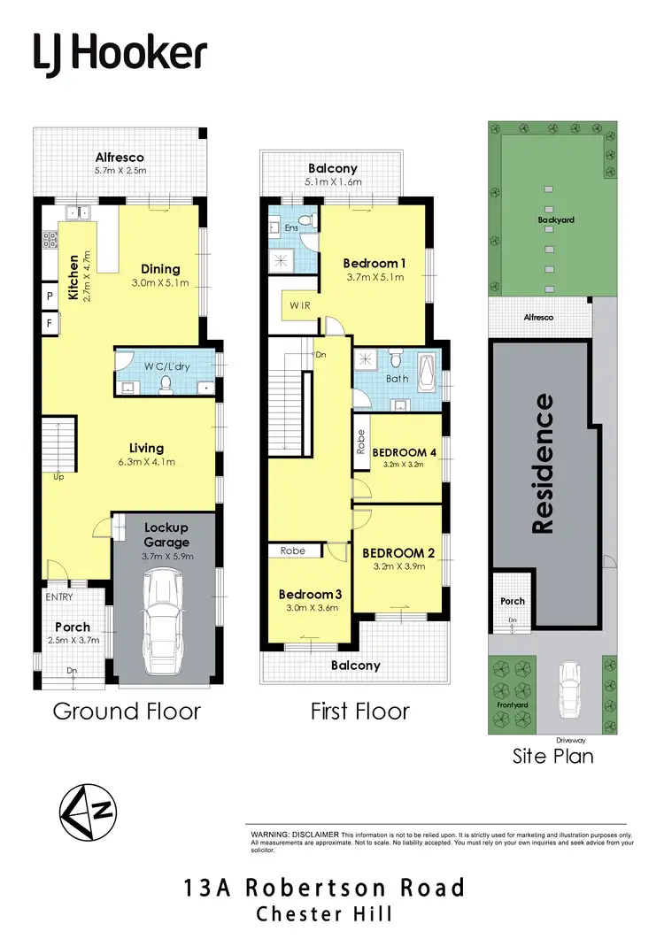 Floorplan of Homely semi-detached listing, 13A Robertson Road, Chester Hill NSW 2162