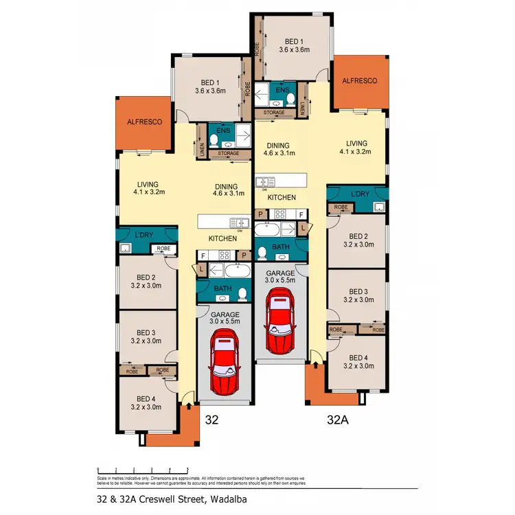 Floorplan of Homely semi-detached listing, 32a Creswell Street, Wadalba NSW 2259
