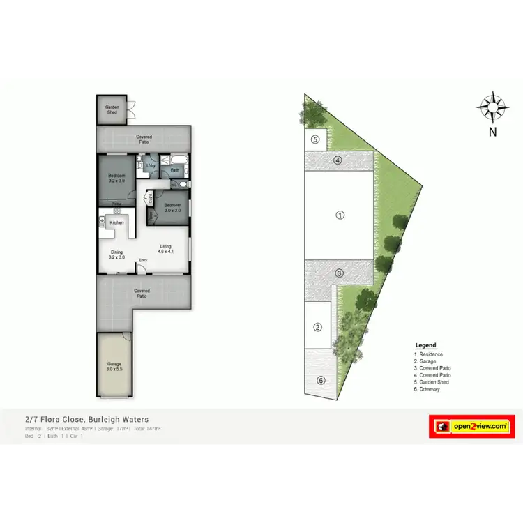 Floorplan of Homely semi-detached listing, 2/7 Flora Close, Burleigh Waters QLD 4220