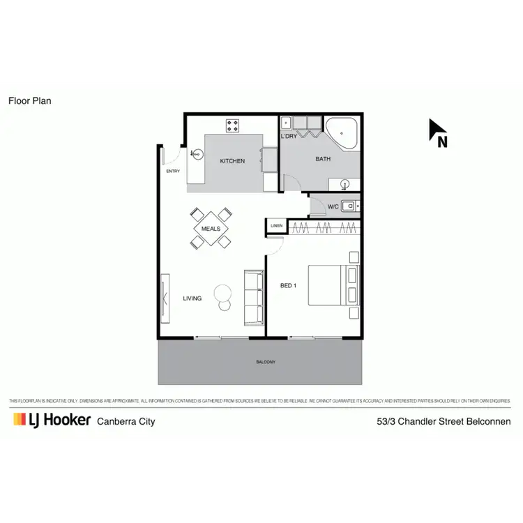Floorplan of Homely apartment listing, 53/13 Chandler Street, Belconnen ACT 2617