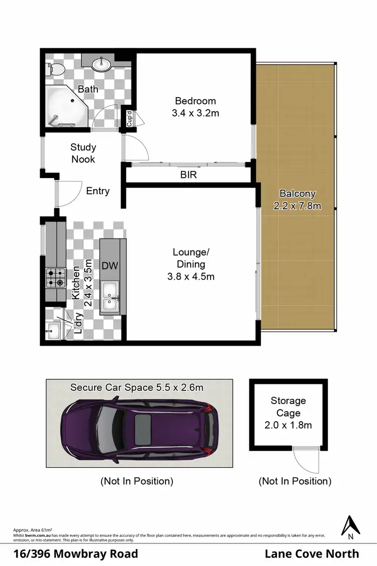 Floorplan of Homely unit listing, 16/396 Mowbray Road, Lane Cove North NSW 2066
