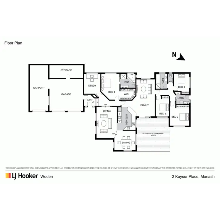Floorplan of Homely house listing, 2 Kayser Place, Monash ACT 2904