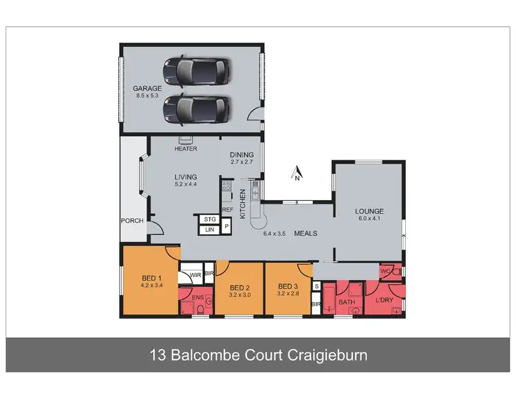 Floorplan of Homely house listing, 13 Balcombe Court, Craigieburn VIC 3064