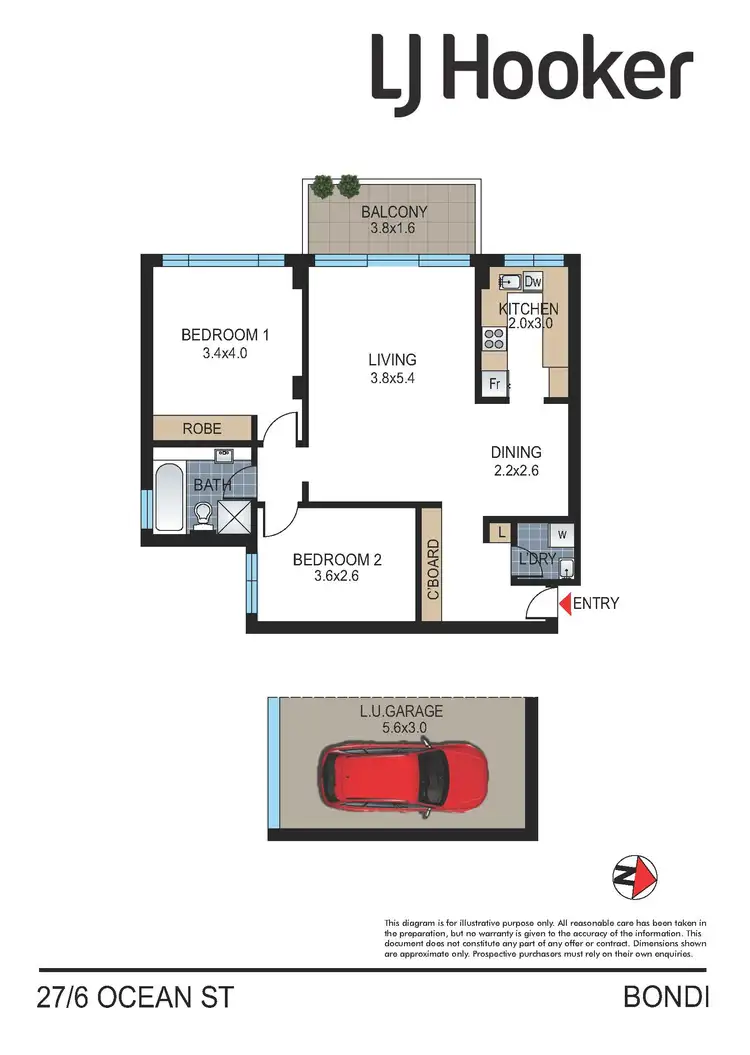 Floorplan of Homely apartment listing, 27/6-8 Ocean Street North, Bondi NSW 2026