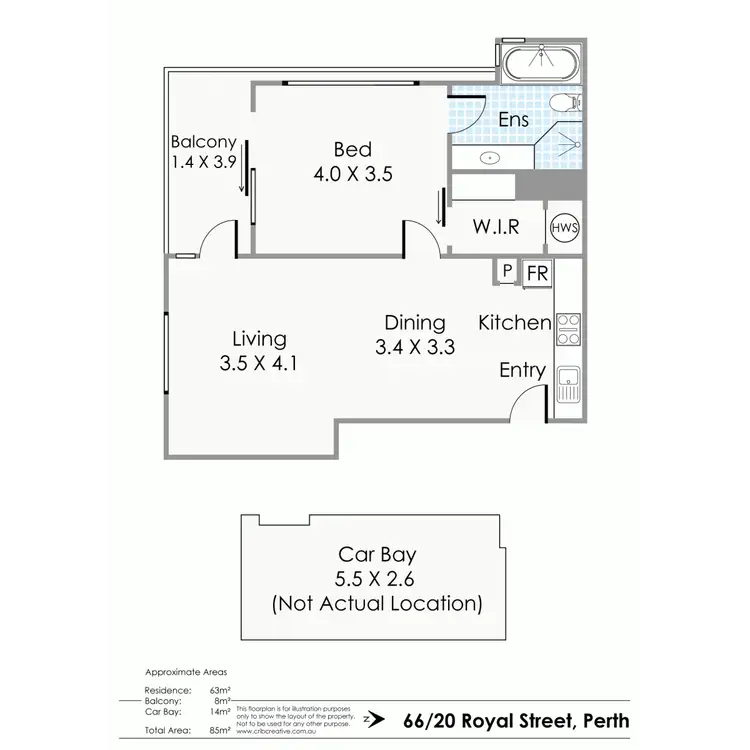 Floorplan of Homely apartment listing, 66/20 Royal Street, East Perth WA 6004