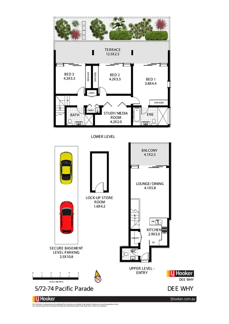 Floorplan of Homely unit listing, 5/72-74 Pacific Parade, Dee Why NSW 2099