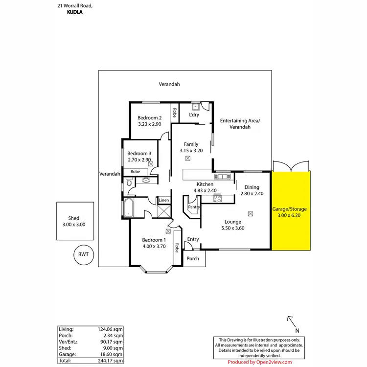 Floorplan of Homely house listing, 21 Worrall Road, Kudla SA 5115