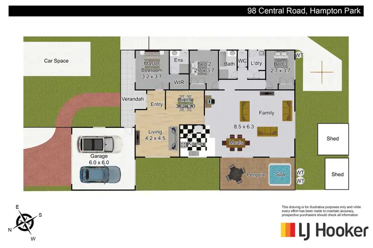 Floorplan of Homely house listing, 98 Central Road, Hampton Park VIC 3976