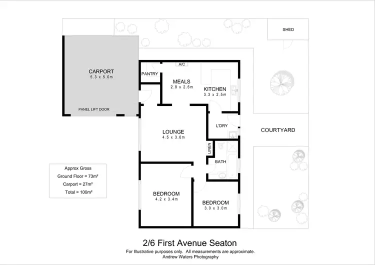 Floorplan of Homely unit listing, 2/6 First Avenue, Seaton SA 5023