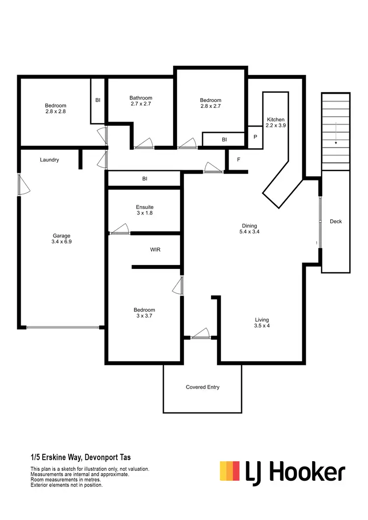 Floorplan of Homely unit listing, 1/5 Erskine Way, Devonport TAS 7310