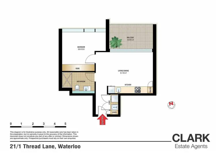 Floorplan of Homely apartment listing, 21/1 Thread Lane, Waterloo NSW 2017