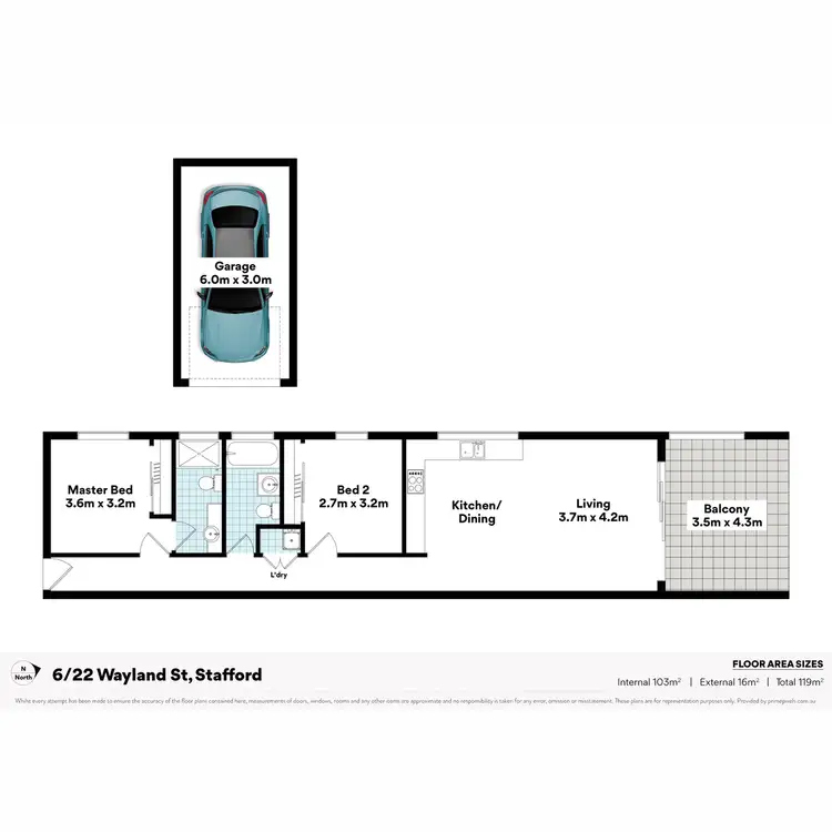 Floorplan of Homely unit listing, 6/22 Wayland Street, Stafford QLD 4053