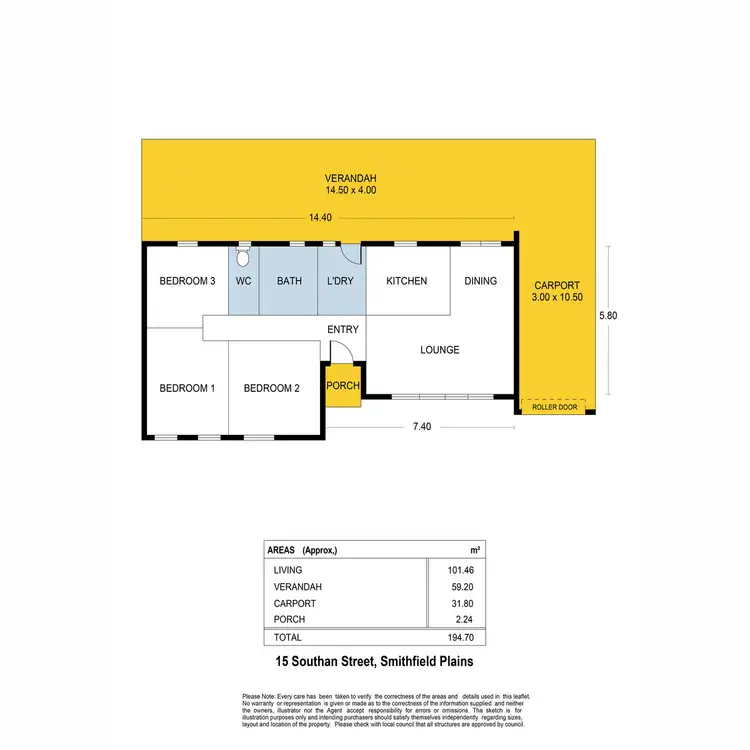 Floorplan of Homely house listing, 15 Southan Street, Smithfield Plains SA 5114