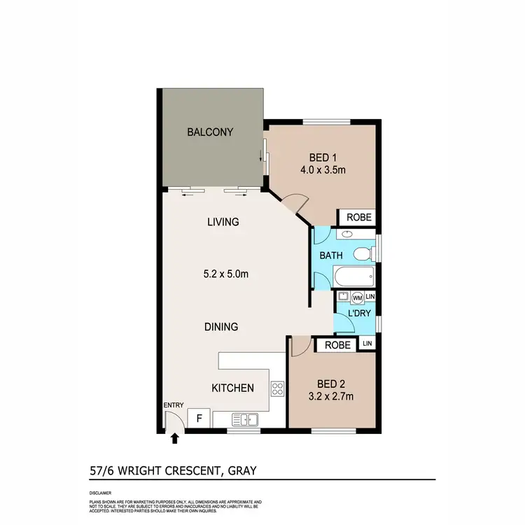 Floorplan of Homely apartment listing, 57/6 Wright Crescent, Gray NT 830