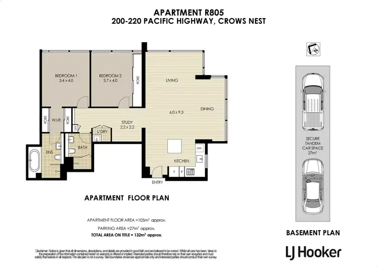Floorplan of Homely apartment listing, R805/220 Pacific Highway, Crows Nest NSW 2065
