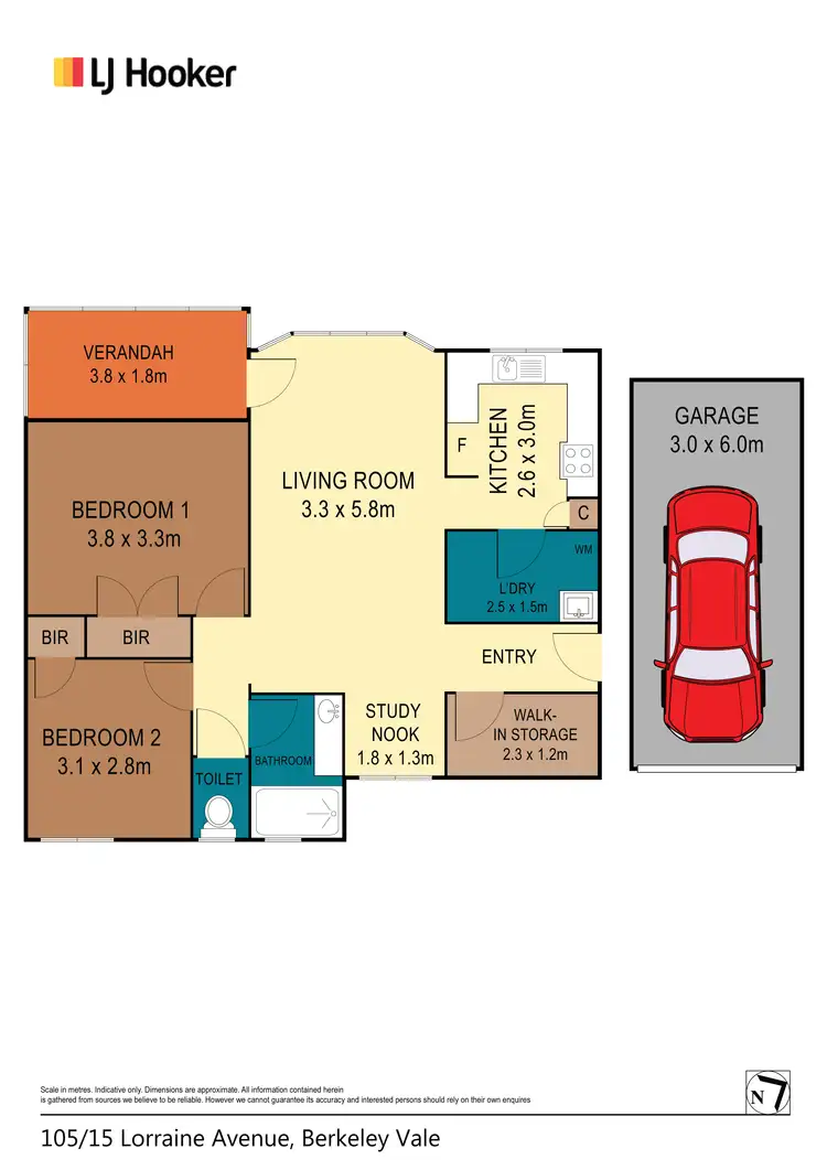 Floorplan of Homely unit listing, 105/15 Lorraine Avenue, Berkeley Vale NSW 2261