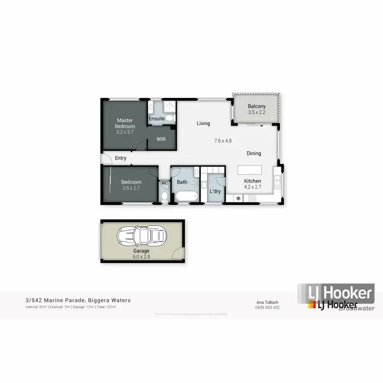 Floorplan of Homely unit listing, 3/542 Marine Parade, Biggera Waters QLD 4216