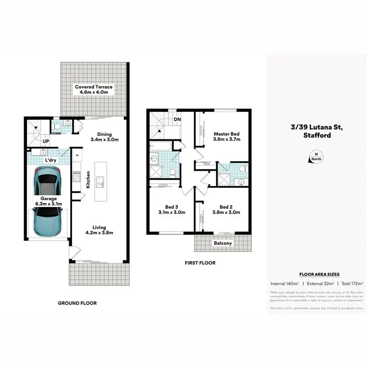 Floorplan of Homely townhouse listing, 3/39 Lutana Street, Stafford QLD 4053