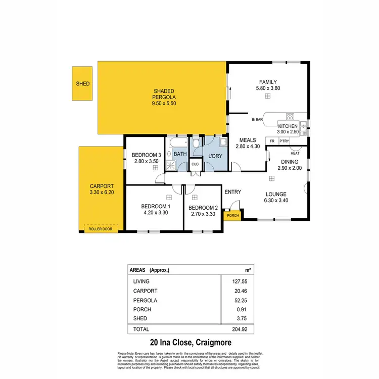 Floorplan of Homely house listing, 20 Ina Close, Craigmore SA 5114
