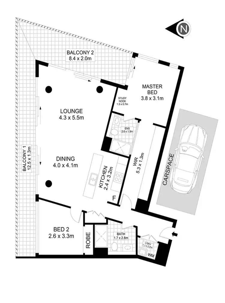 Floorplan of Homely apartment listing, 16/1 Thread Lane, Waterloo NSW 2017