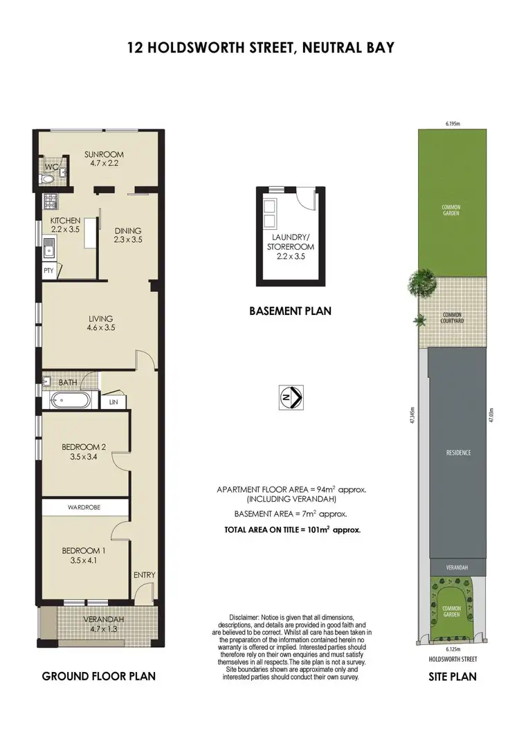 Floorplan of Homely apartment listing, 12 Holdsworth Street, Neutral Bay NSW 2089