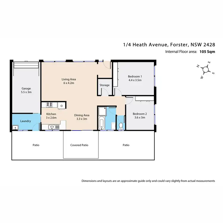 Floorplan of Homely villa listing, 1/4 Heath Avenue, Tuncurry NSW 2428