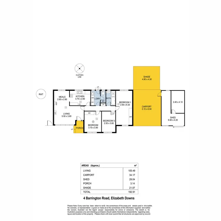 Floorplan of Homely house listing, 4 Barrington Road, Elizabeth Downs SA 5113