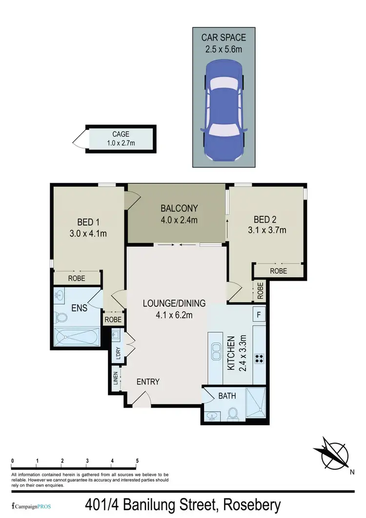 Floorplan of Homely apartment listing, 401/4 Banilung Street, Rosebery NSW 2018