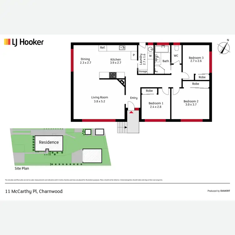 Floorplan of Homely house listing, 11 McCarthy Place, Charnwood ACT 2615