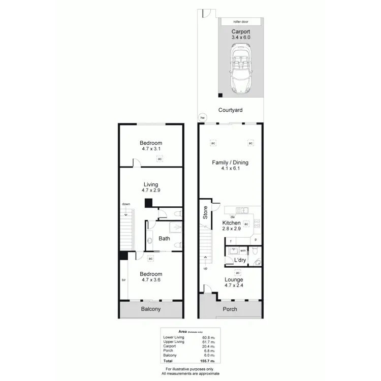 Floorplan of Homely townhouse listing, 8 Wentworth Street, Mawson Lakes SA 5095