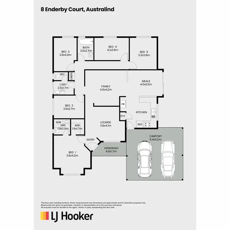 Floorplan of Homely house listing, 8 Enderby Court, Australind WA 6233
