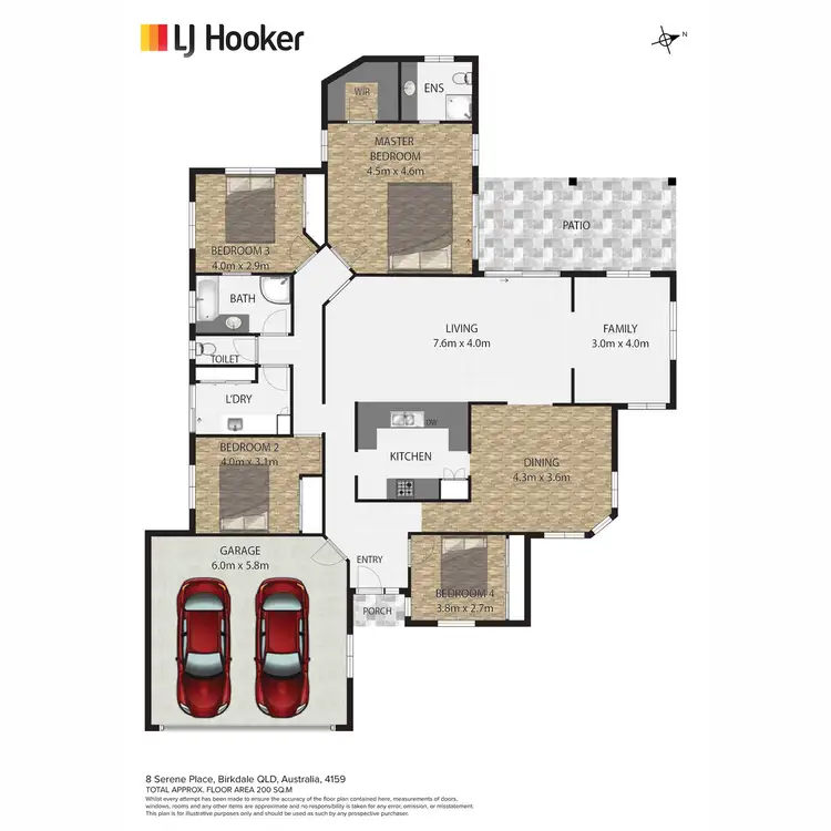 Floorplan of Homely house listing, 8 Serene Place, Birkdale QLD 4159