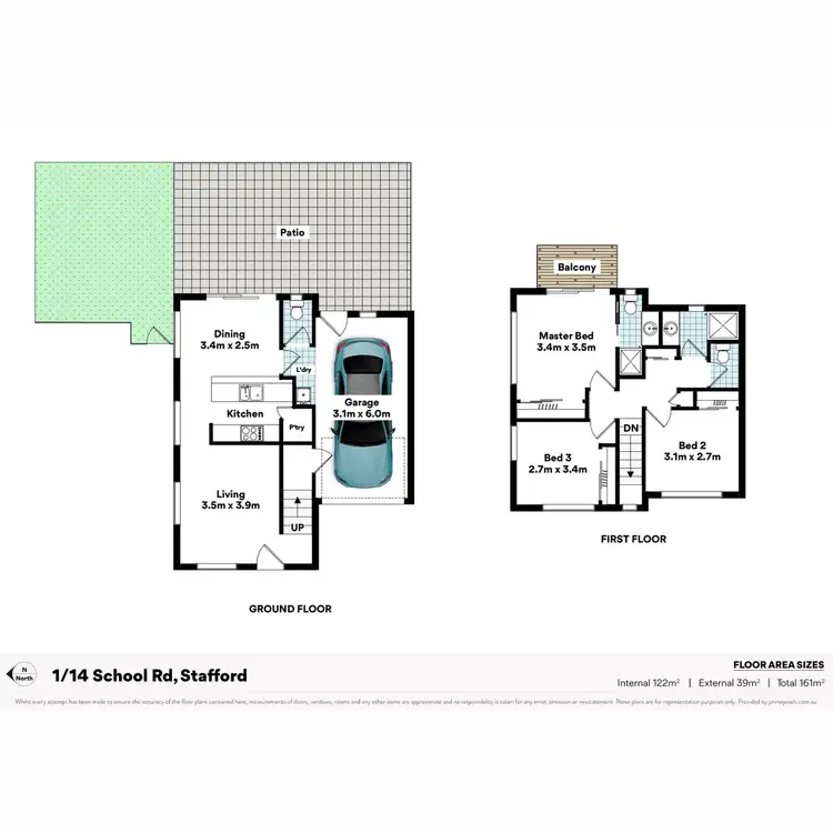 Floorplan of Homely townhouse listing, 1/14 School Road, Stafford QLD 4053