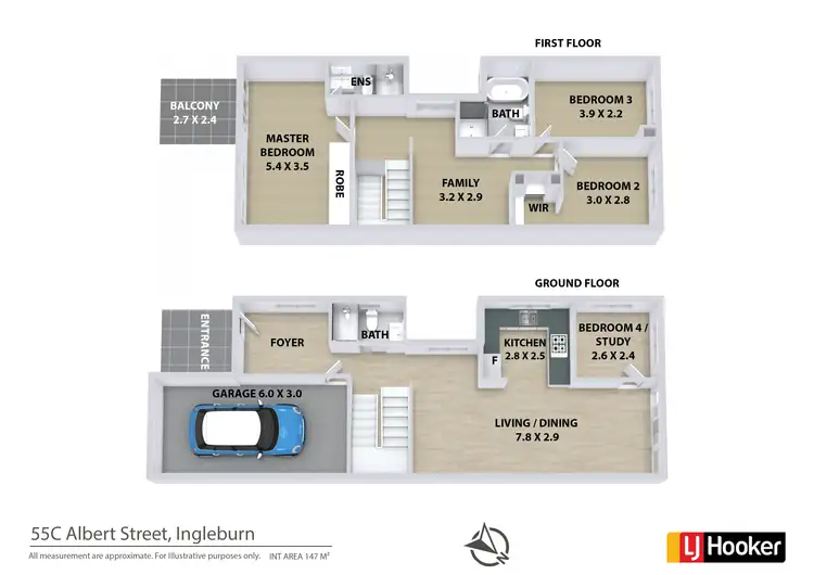 Floorplan of Homely semi-detached listing, 55C Albert Street, Ingleburn NSW 2565