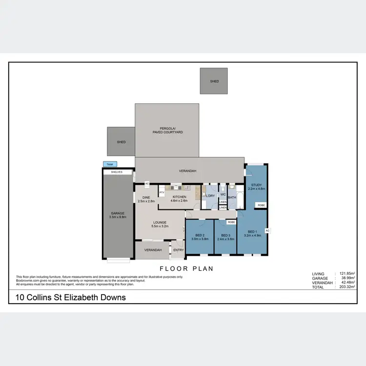 Floorplan of Homely house listing, 10 Collins Street, Elizabeth Downs SA 5113