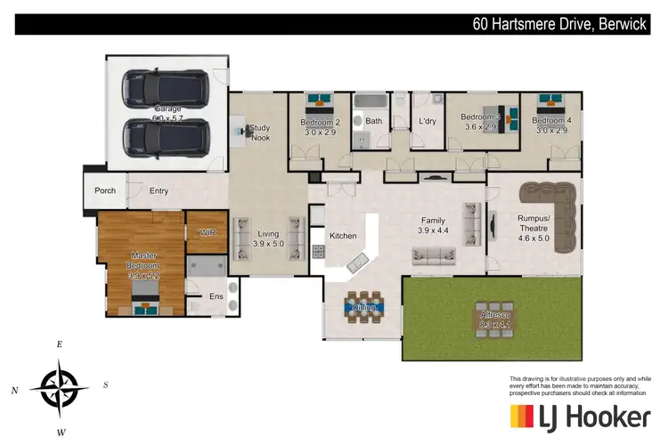Floorplan of Homely house listing, 60 Hartsmere Drive, Berwick VIC 3806