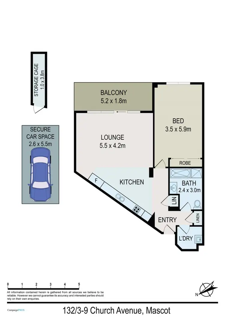 Floorplan of Homely apartment listing, 132/3-9 Church Avenue, Mascot NSW 2020