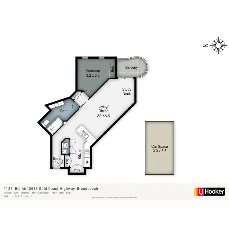 Floorplan of Homely unit listing, 1125/2633 Gold Coast Highway, Broadbeach QLD 4218