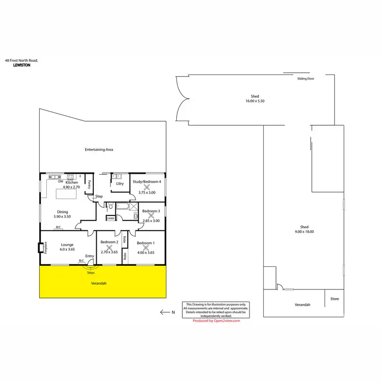 Floorplan of Homely rural property listing, 48 Frost North Road, Lewiston SA 5501