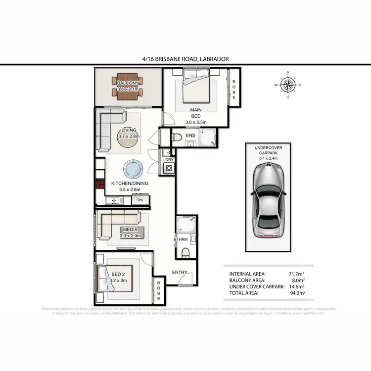 Floorplan of Homely apartment listing, 4/16 Brisbane Road, Labrador QLD 4215
