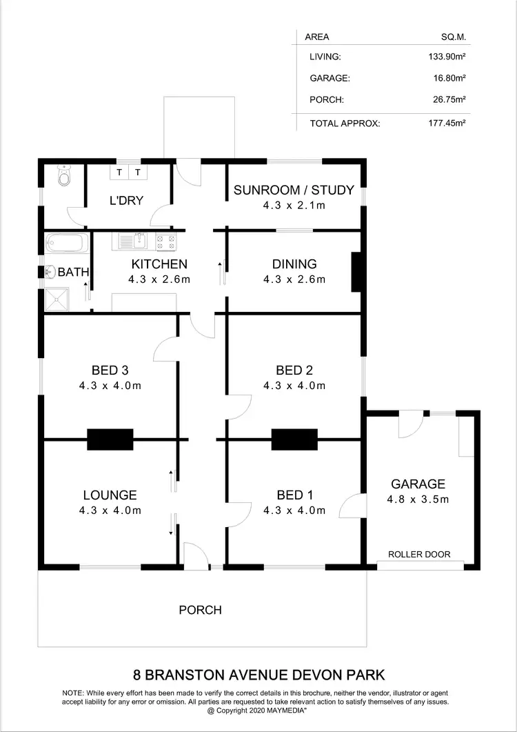 Floorplan of Homely house listing, 8 Branston Avenue, Devon Park SA 5008