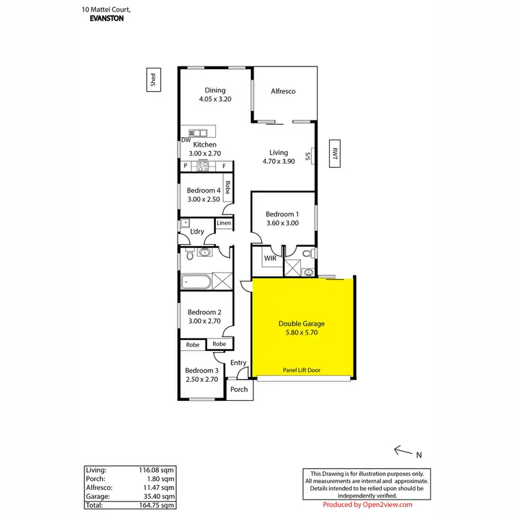 Floorplan of Homely house listing, 10 Mattei Court, Evanston SA 5116