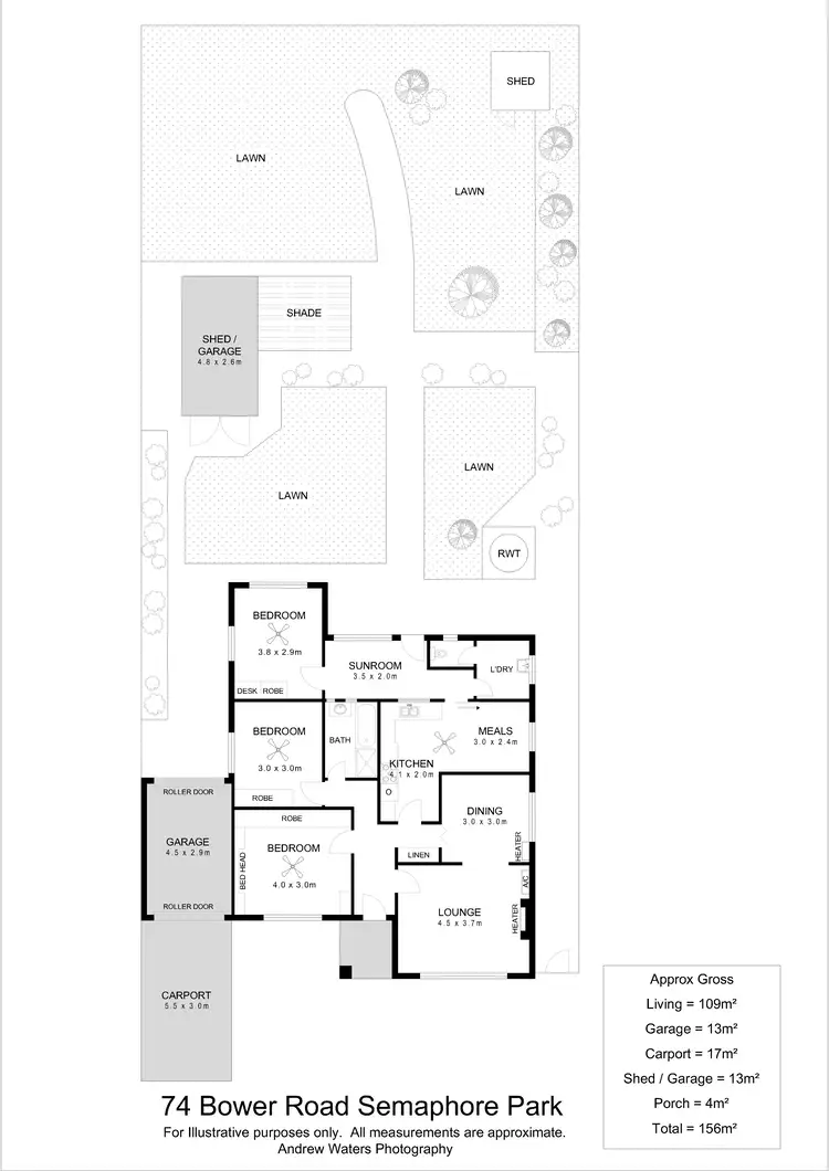 Floorplan of Homely house listing, 74 Bower Road, Semaphore Park SA 5019