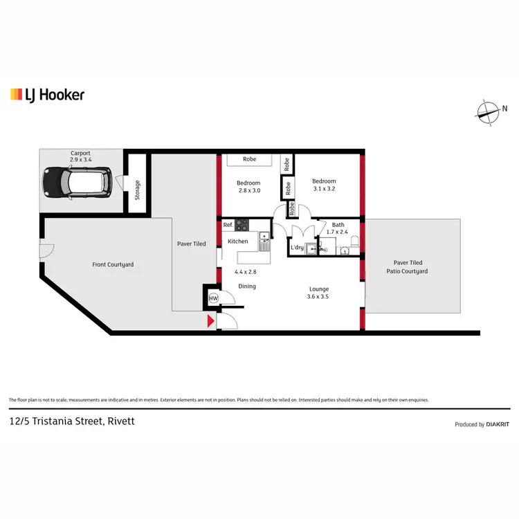 Floorplan of Homely townhouse listing, 12/5 Tristania Street, Rivett ACT 2611