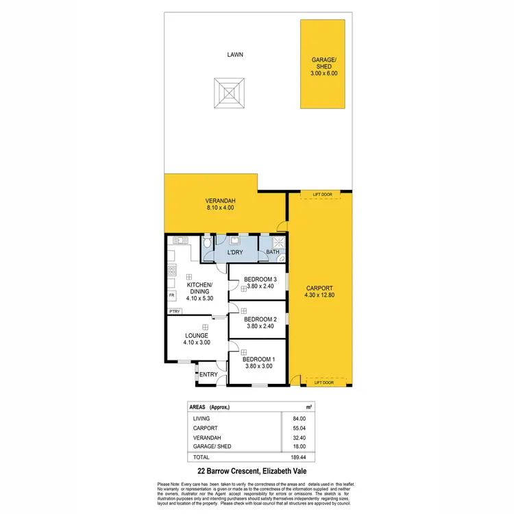 Floorplan of Homely house listing, 22 Barrow Crescent, Elizabeth Vale SA 5112