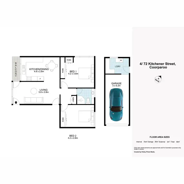Floorplan of Homely apartment listing, 4/72 Kitchener Street, Coorparoo QLD 4151