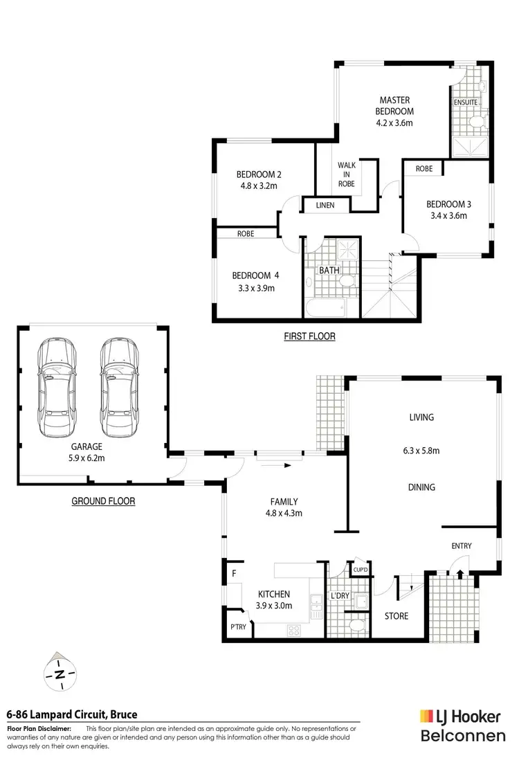 Floorplan of Homely townhouse listing, 6/86 Lampard Circuit, Bruce ACT 2617