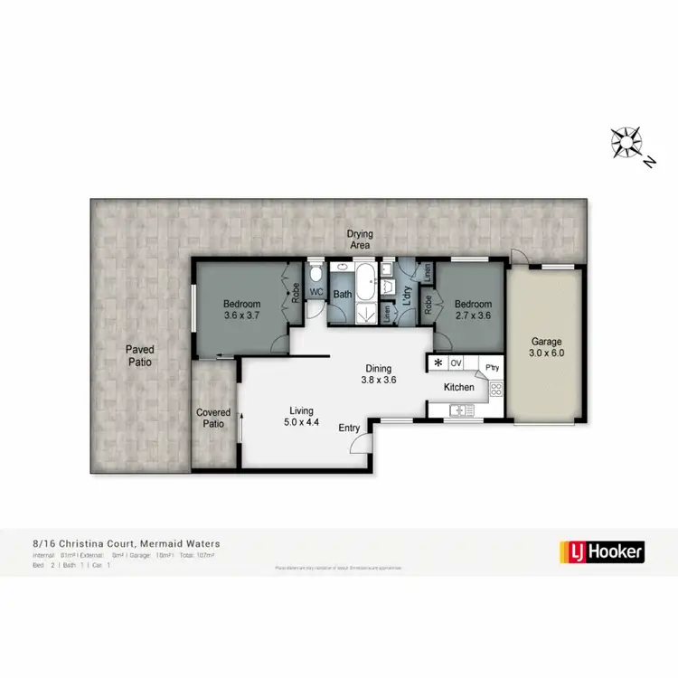 Floorplan of Homely villa listing, 8/16 Christina Court, Mermaid Waters QLD 4218